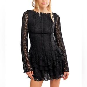 Free People Tabby Black Lace Dress